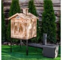 QLS Räucherofen mit Räucherkammer aus Holz und Metall Bild 1