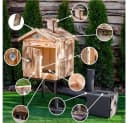 QLS Räucherofen mit Räucherkammer aus Holz und Metall Bild 3