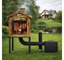 QLS Räucherofen mit Räucherkammer aus Holz und Metall Bild 5