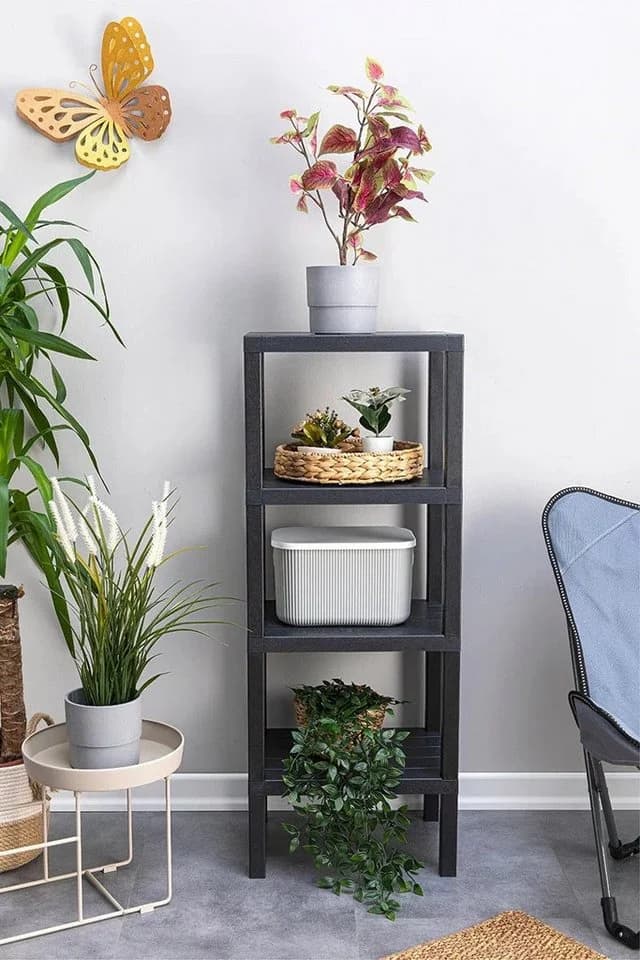 Luxury Bites Badregal Schwarz 4 Ablagen Kunststoff Regal - Bild 2