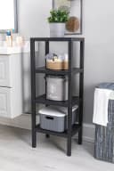 Luxury Bites Badregal Schwarz 4 Ablagen Kunststoff Regal Bild 3