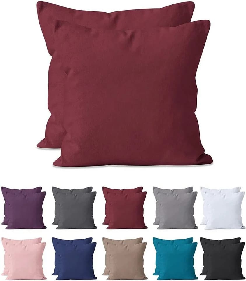 Hometex Premium Textiles Kissenbezug 2-er Set Bordeaux Mikrofaser - Bild 2