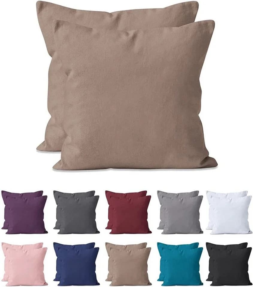 Hometex Premium Textiles Kissenbezug 2-er Set Nougat Mikrofaser - Bild 2