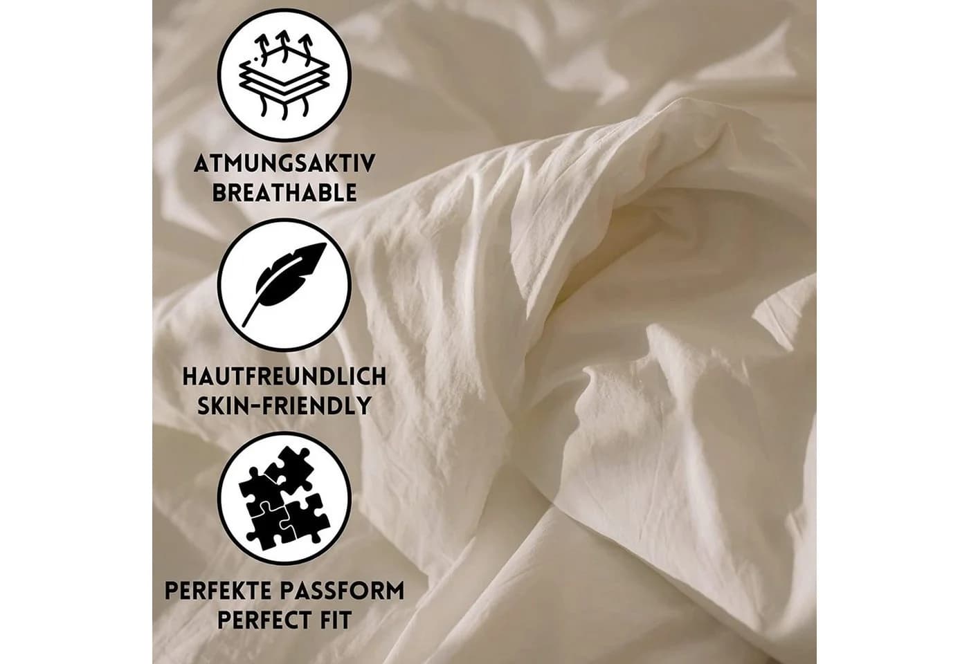 Hometex Premium Textiles Kissenbezug 2-er Set Nougat Mikrofaser - Bild 3