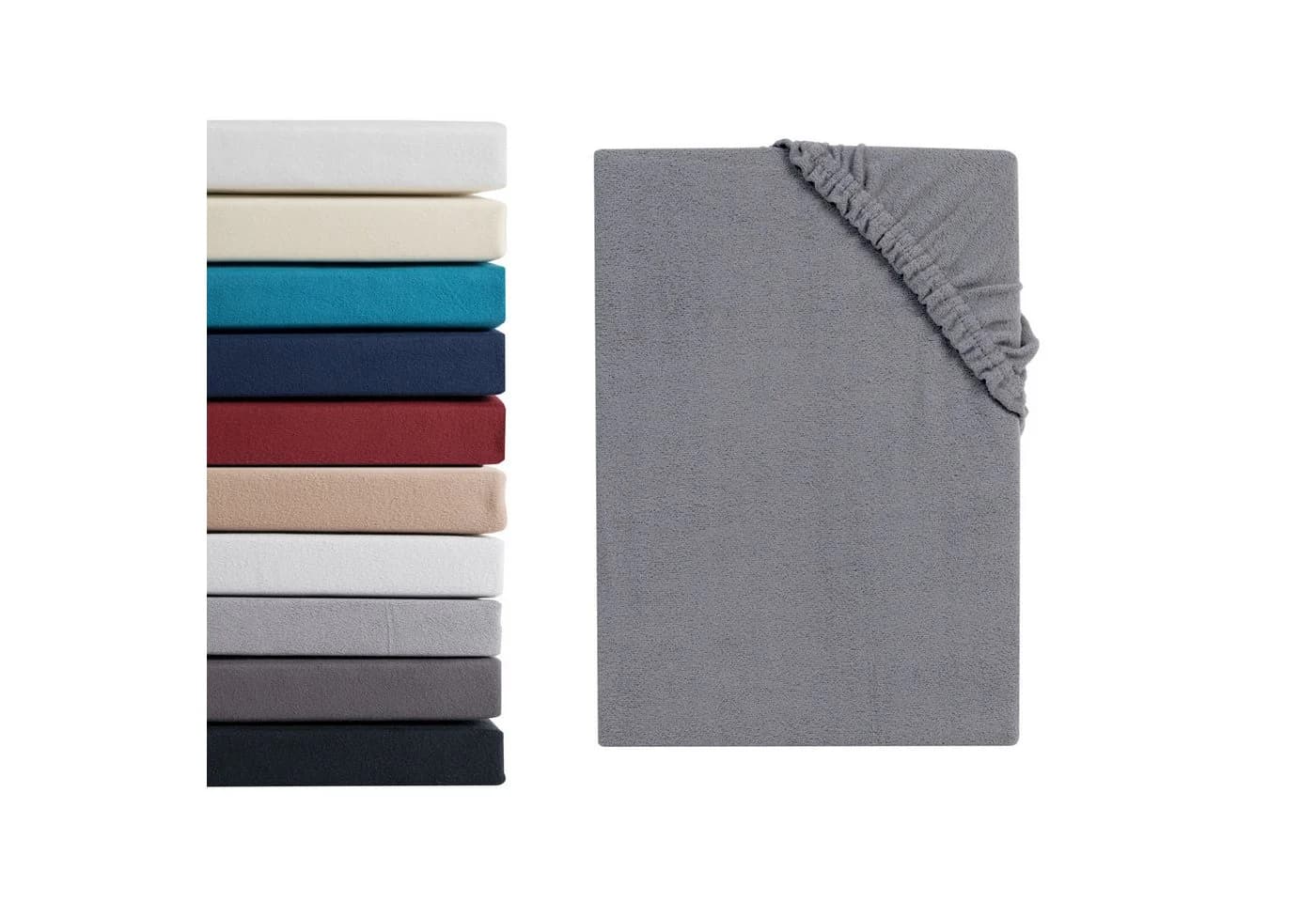 Hometex Premium Textiles Spannbettlaken Grau Mikroflausch - Bild 2