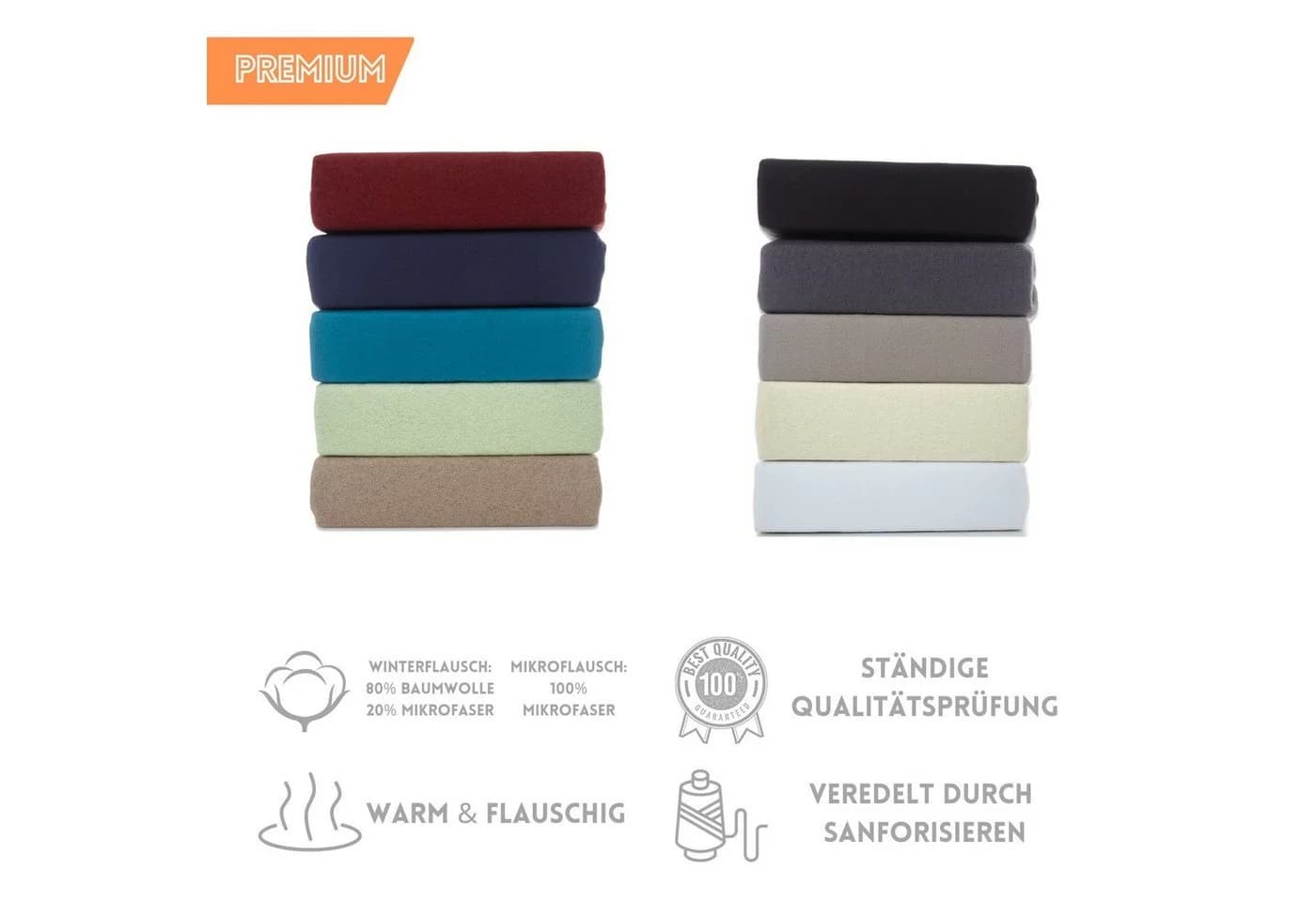 Hometex Premium Textiles Spannbettlaken Grau Mikroflausch - Bild 3