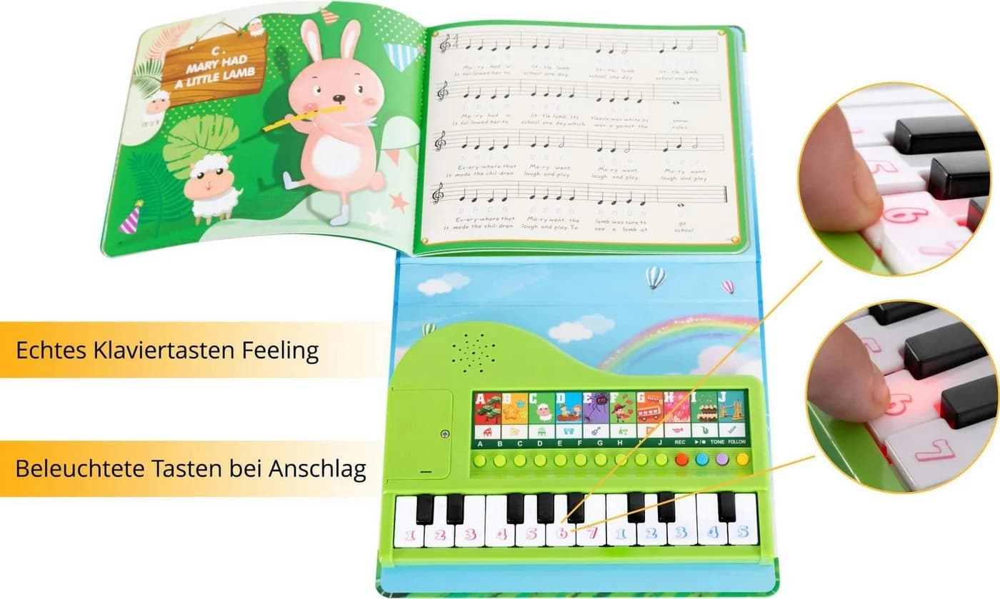 FunKey Musikbuch mit Leuchttastenkeyboard und Aufnahmefunktion - Bild 4
