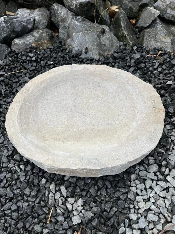 IDYL Vogeltränke Sandstein Skulptur Oval - Bild 2