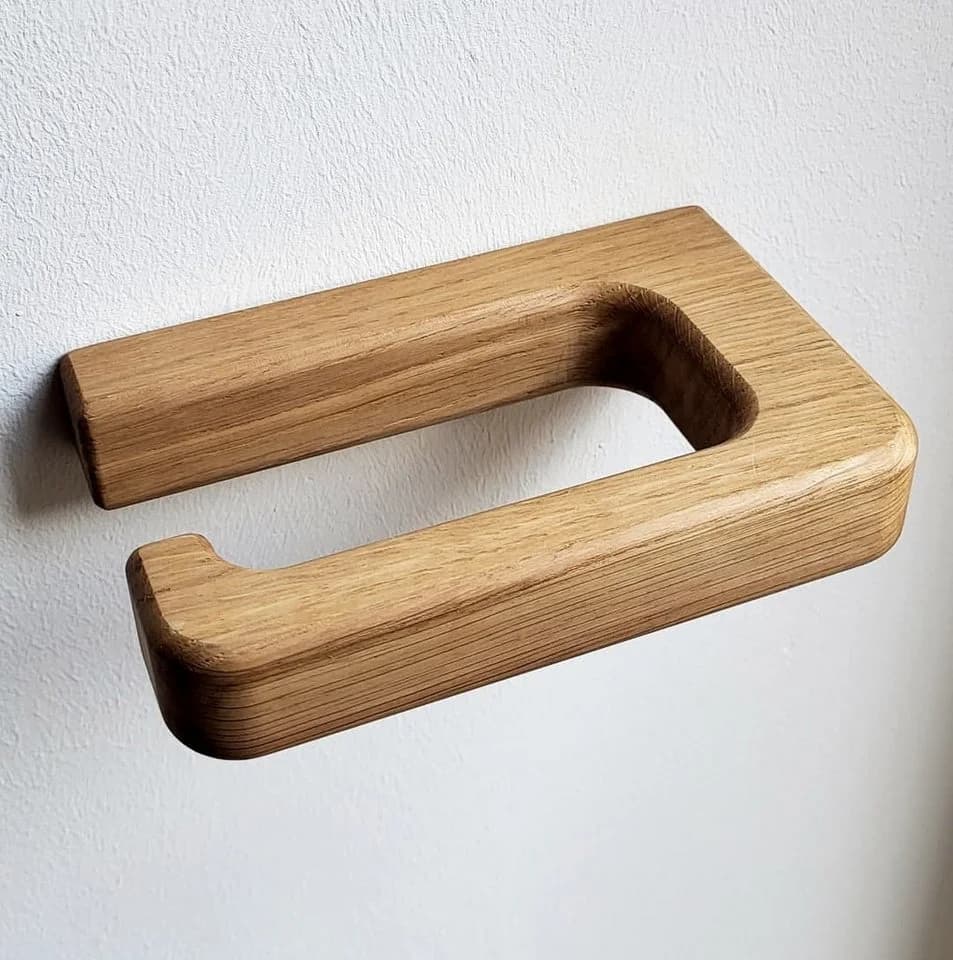 ScandiHooks Toilettenpapierhalter aus massivem Eichenholz - Bild 2