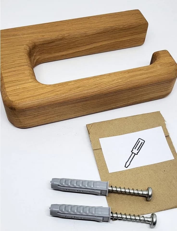 ScandiHooks Toilettenpapierhalter aus massivem Eichenholz - Bild 3