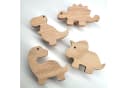 ScandiHooks Wandhaken Dinosaurier 4er Set Eichen-Massivholz Bild 2