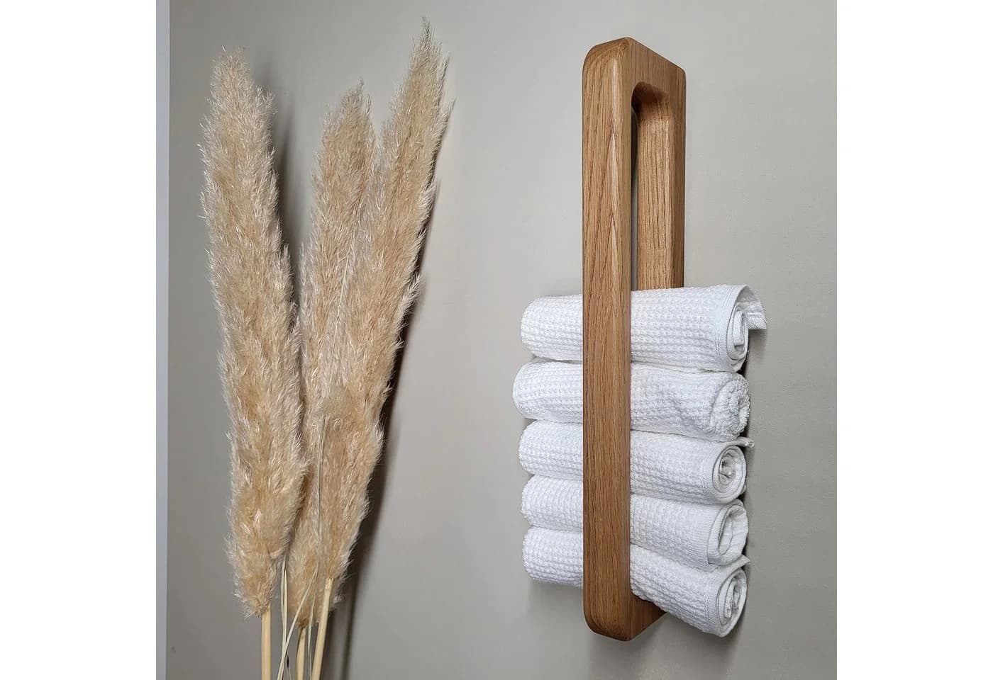 ScandiHooks Handtuchhalter aus massivem Eichenholz Skandinavisch - Bild 2