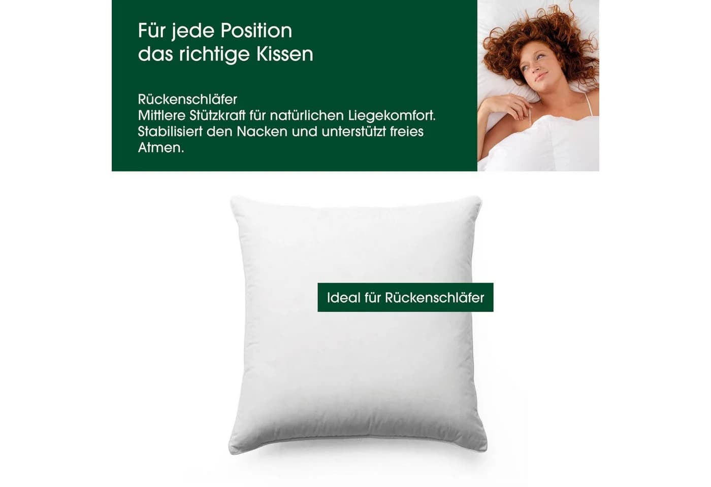 HANSKRUCHEN Daunenkissen Premium de Luxe 3-Kammer-Kissen 90% Daunen 10% Federn