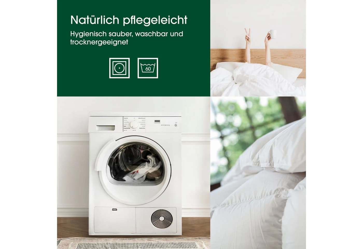 HANSKRUCHEN Daunenkissen Premium de Luxe 3-Kammer-Kissen 90% Daunen 10% Federn - Bild 5