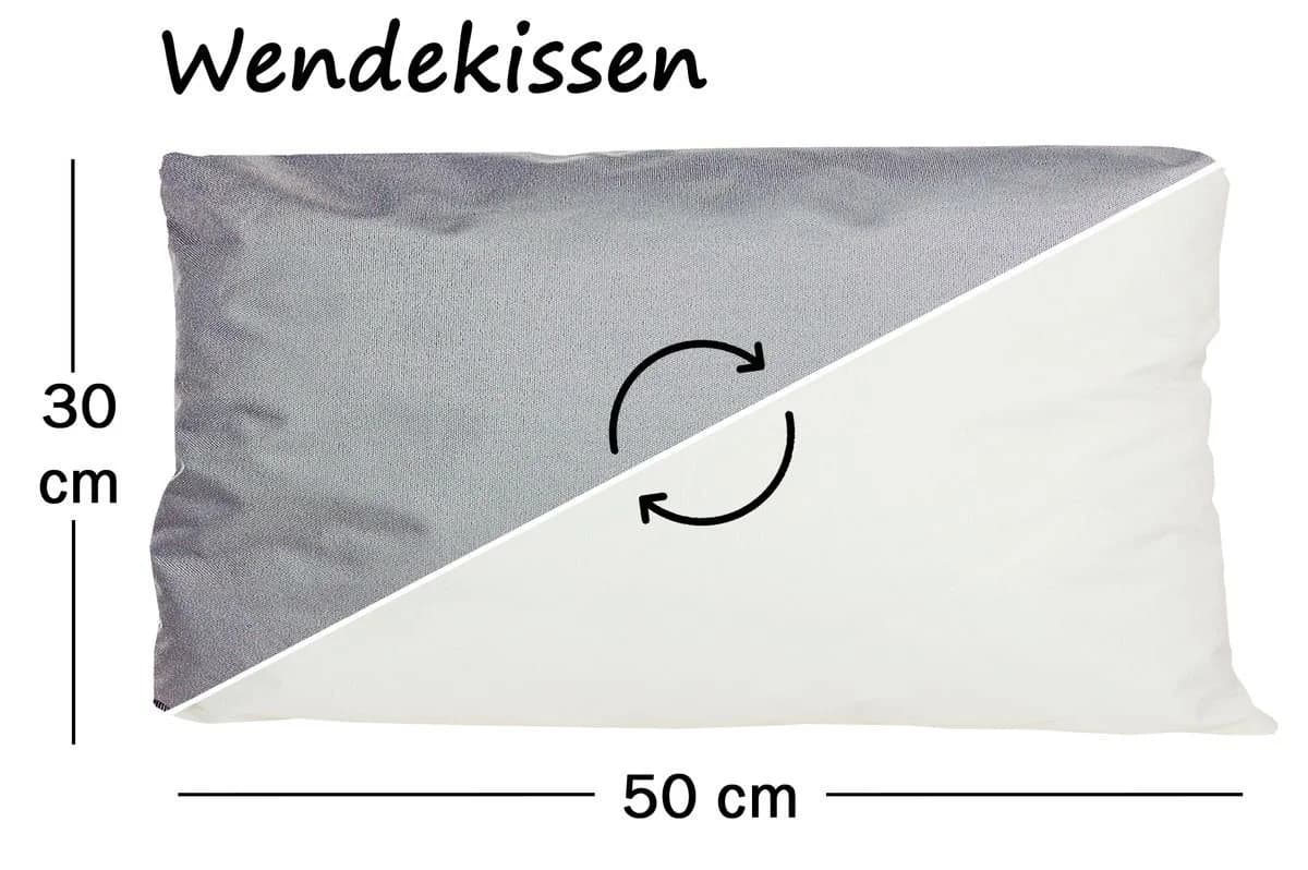 JACK Dekokissen Wende Outdoor Grau/Weiß 30x50cm - Bild 5