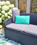 JACK Wende Dekokissen 30x50cm Outdoor Polyester Anthrazit-Aqua Bild 1