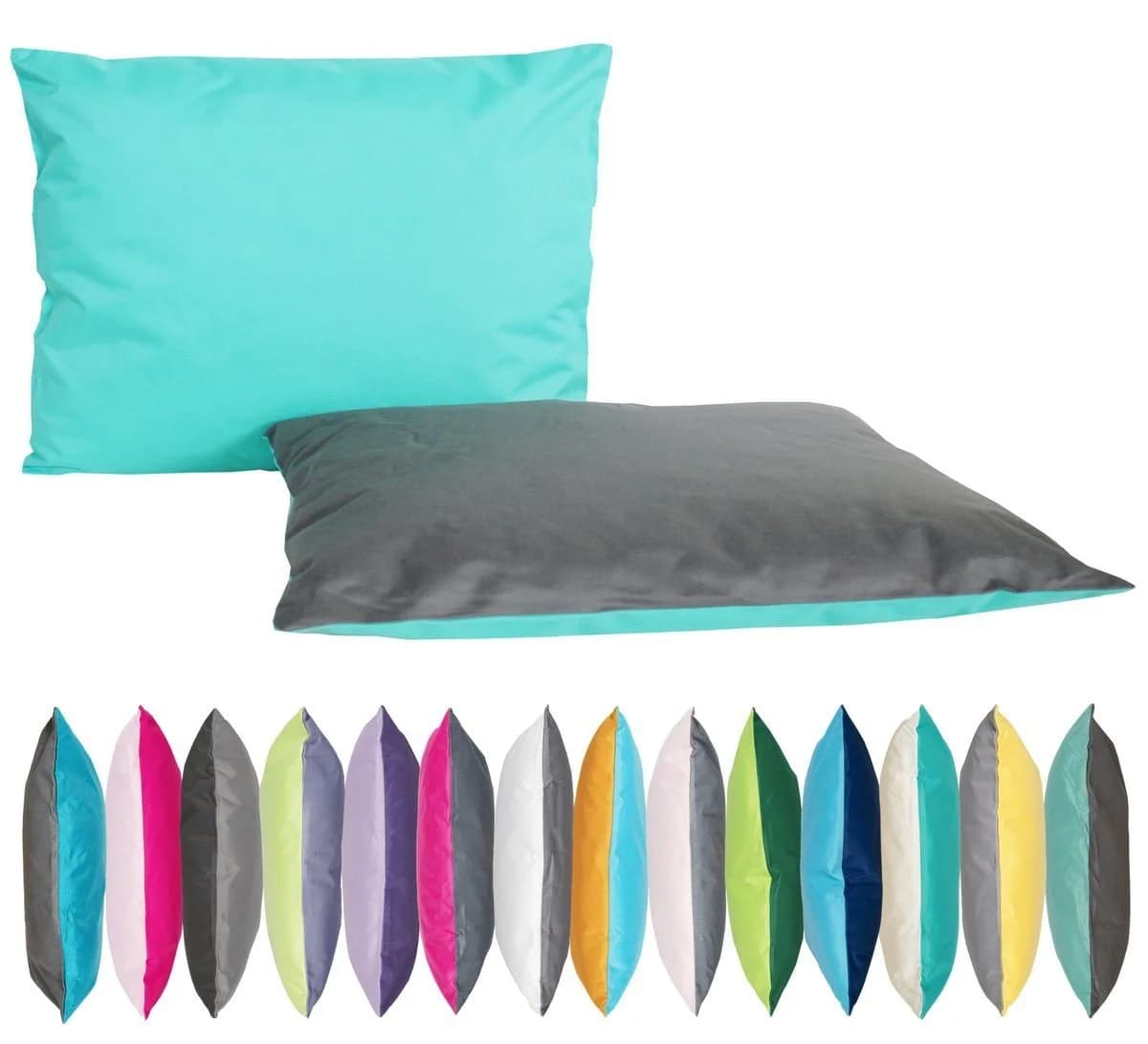 JACK Wende Dekokissen 30x50cm Outdoor Polyester Anthrazit-Aqua - Bild 2