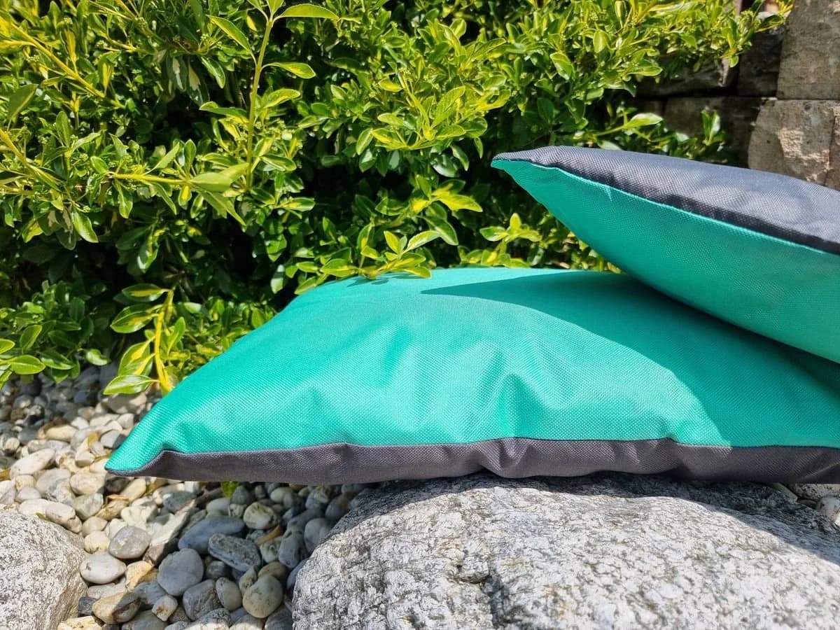 JACK Wende Dekokissen 30x50cm Outdoor Polyester Anthrazit-Aqua - Bild 4