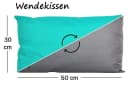 JACK Wende Dekokissen 30x50cm Outdoor Polyester Anthrazit-Aqua Bild 5