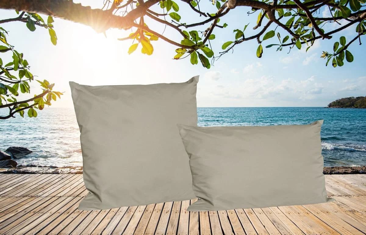 JACK Dekokissen 2er Set Taupe Wasserabweisend Outdoor