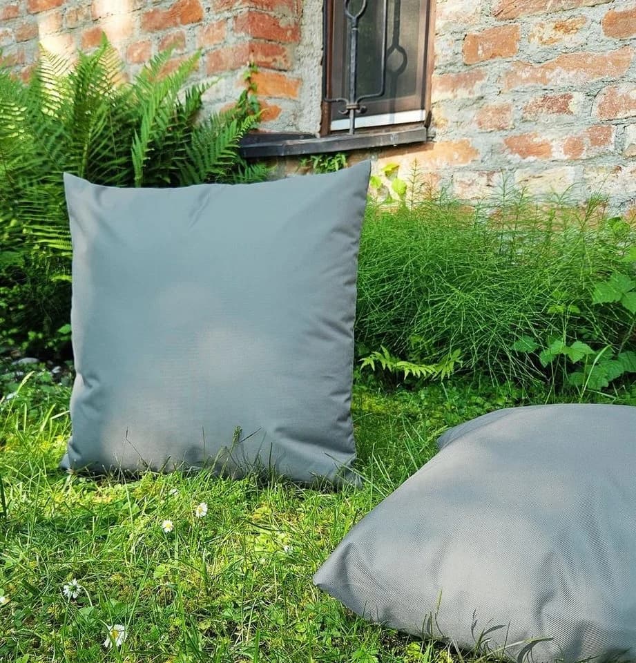 JACK Dekokissen 2x 50x50cm Grau Outdoor Lounge Kissen XXL Füllung - Bild 5