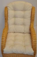 Rattani Sesselauflage Polster Kissen für Rattan Ohrensessel beige Bild 1