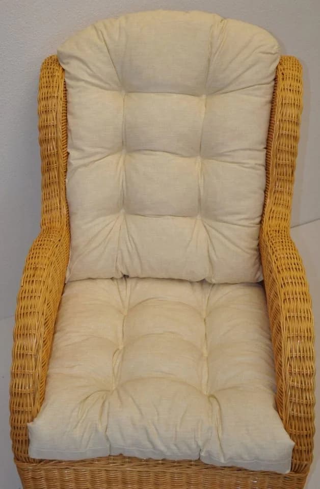 Rattani Sesselauflage Polster Kissen für Rattan Ohrensessel beige
