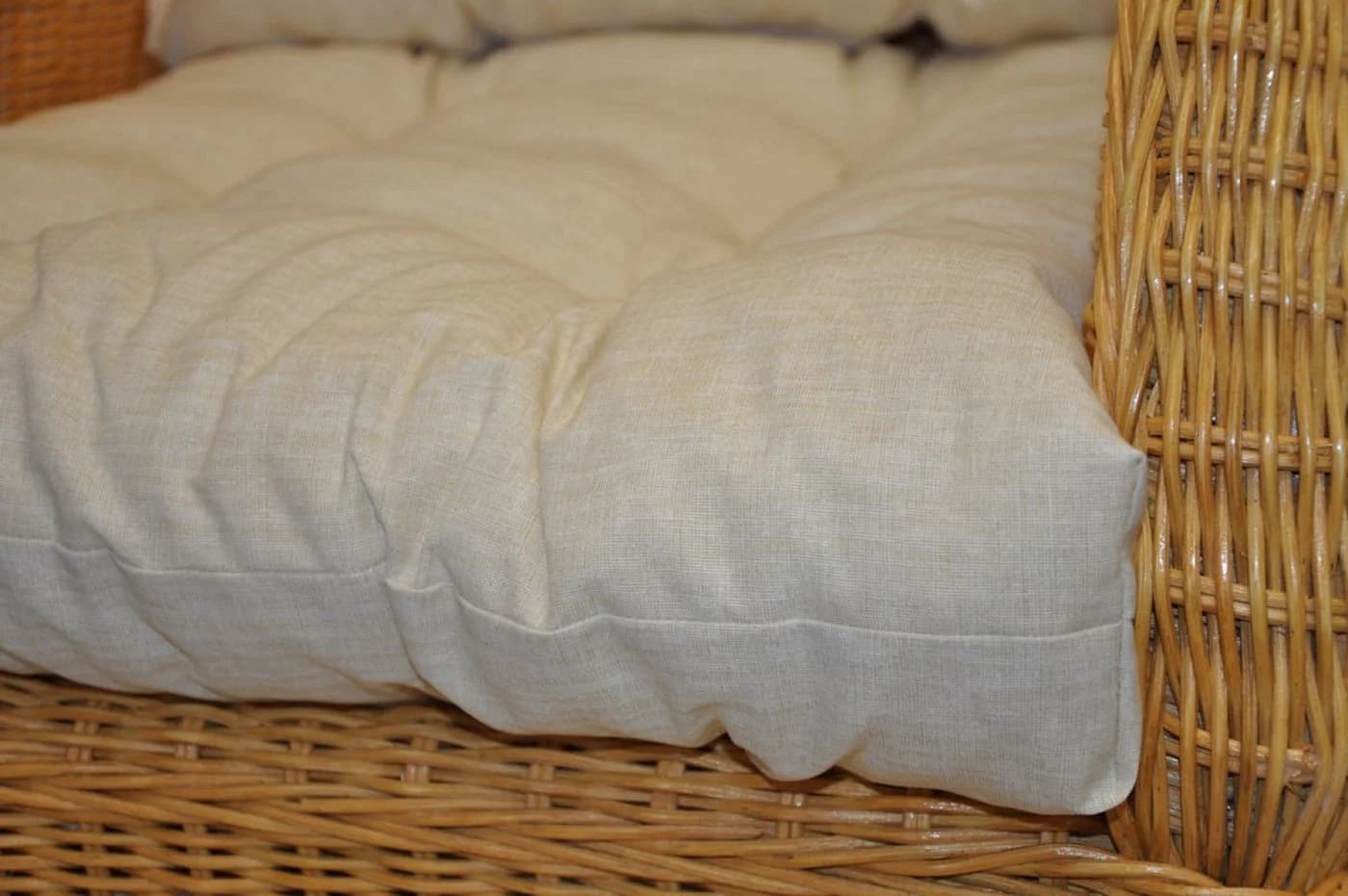 Rattani Sesselauflage Polster Kissen für Rattan Ohrensessel beige - Bild 3