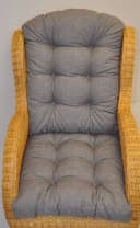 Rattani Sesselauflage Polster Kissen für Rattan Ohrensessel Dunkelgrau Bild 1