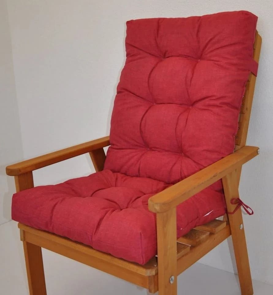Rattani Hochlehnerauflage Polster rot 115x50 cm - Bild 2