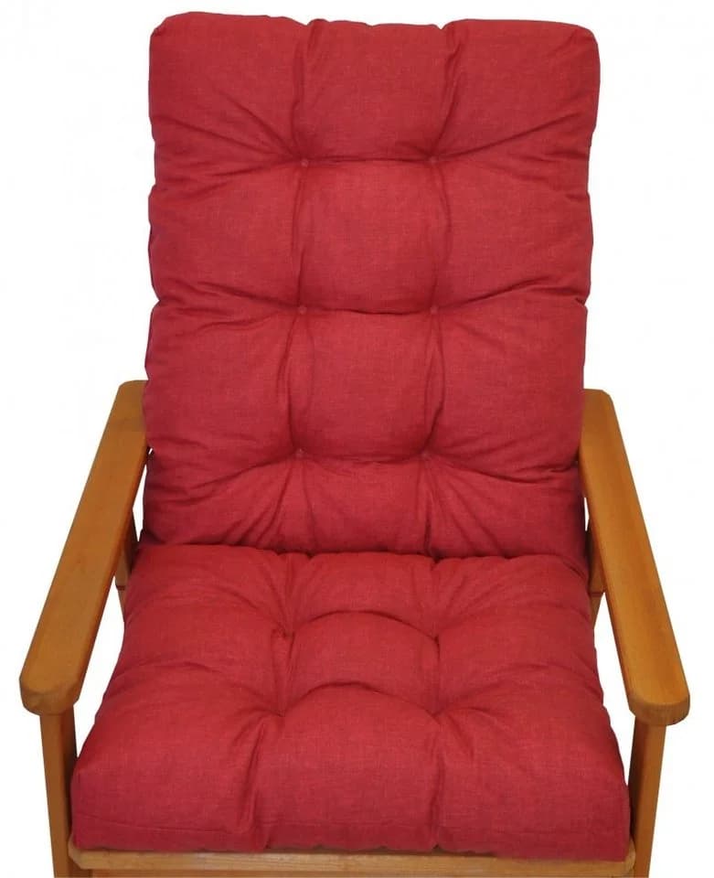 Rattani Hochlehnerauflage Polster rot 115x50 cm - Bild 3