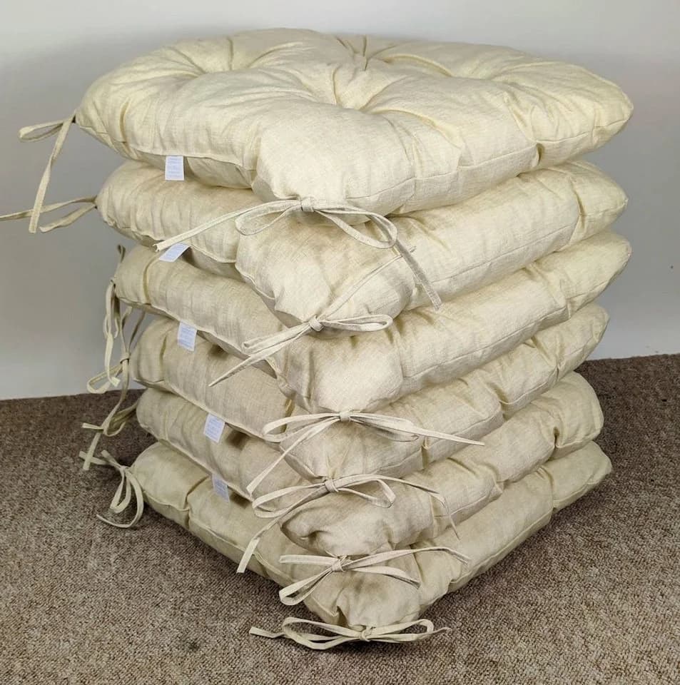 Rattani Stuhlkissen 6x Sitzkissen Klara 42x42cm Beige