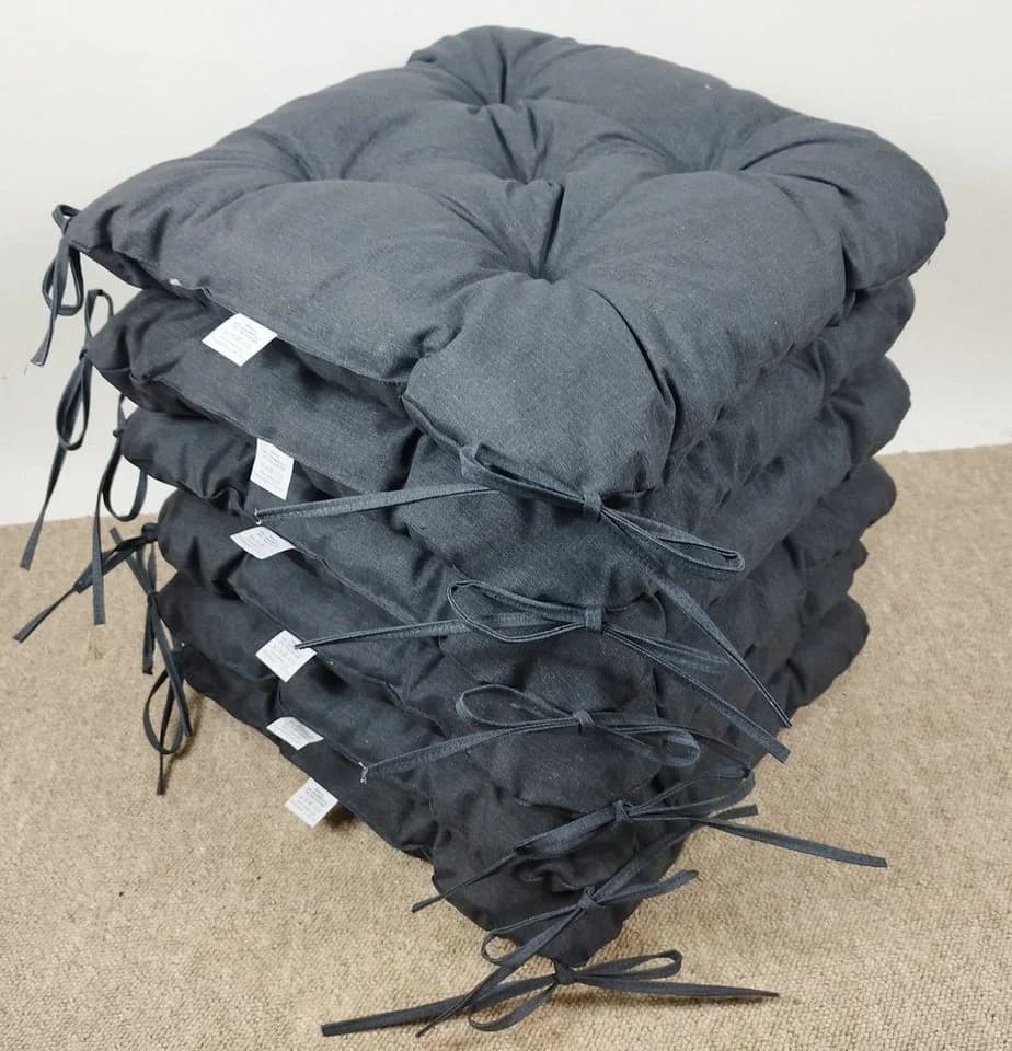 Rattani Stuhlkissen 6er Set Klara Anthrazit 42x42 cm