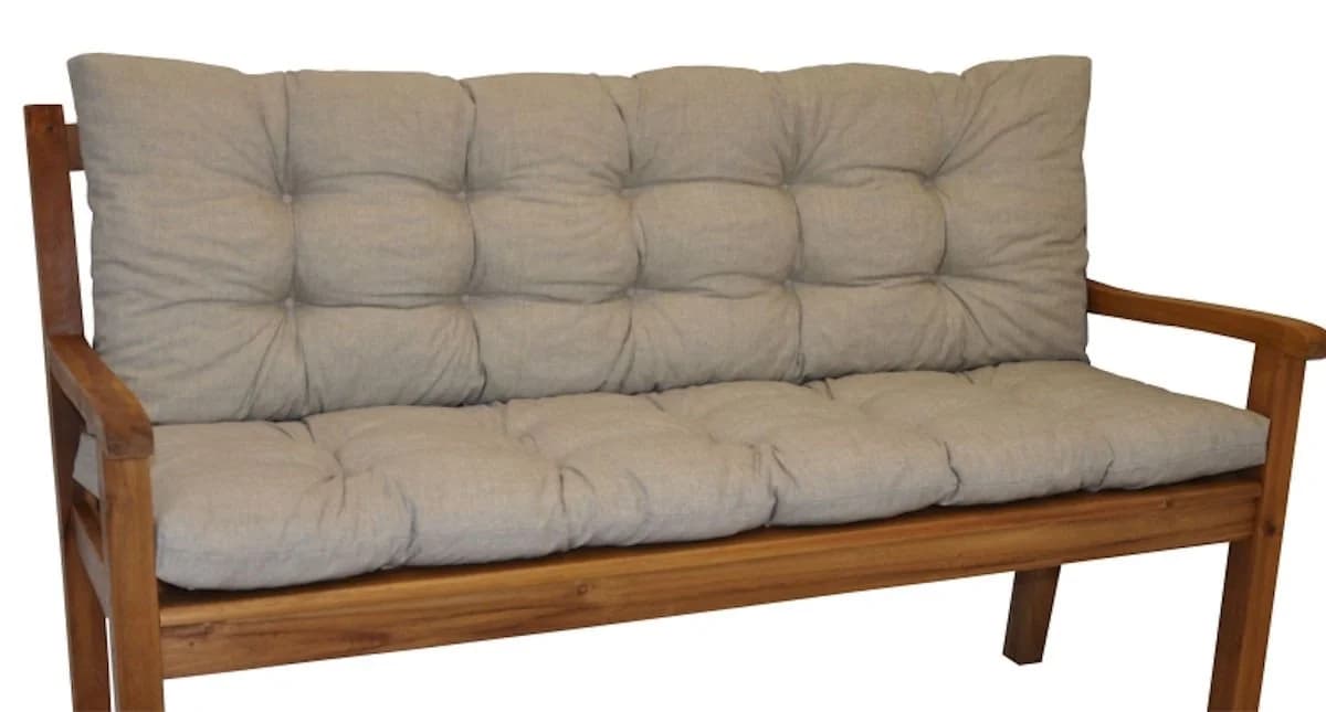 Rattani Bankkissen 2-teilig Grau 120 cm Sitz und Rückenkissen