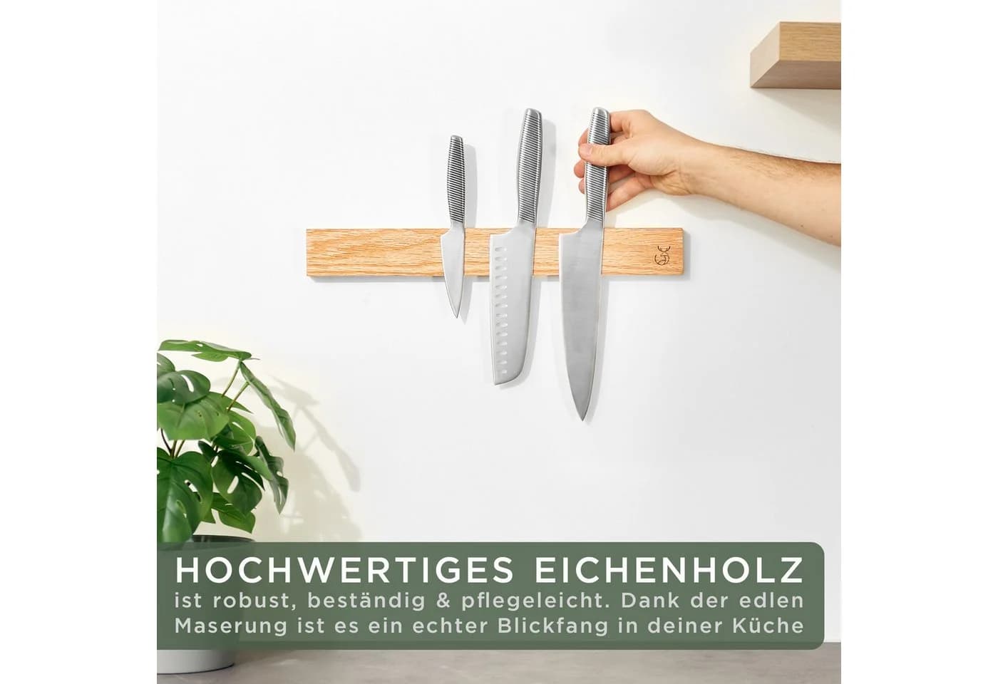Waldwerk Magnetleiste Messer Eichenholz massiv