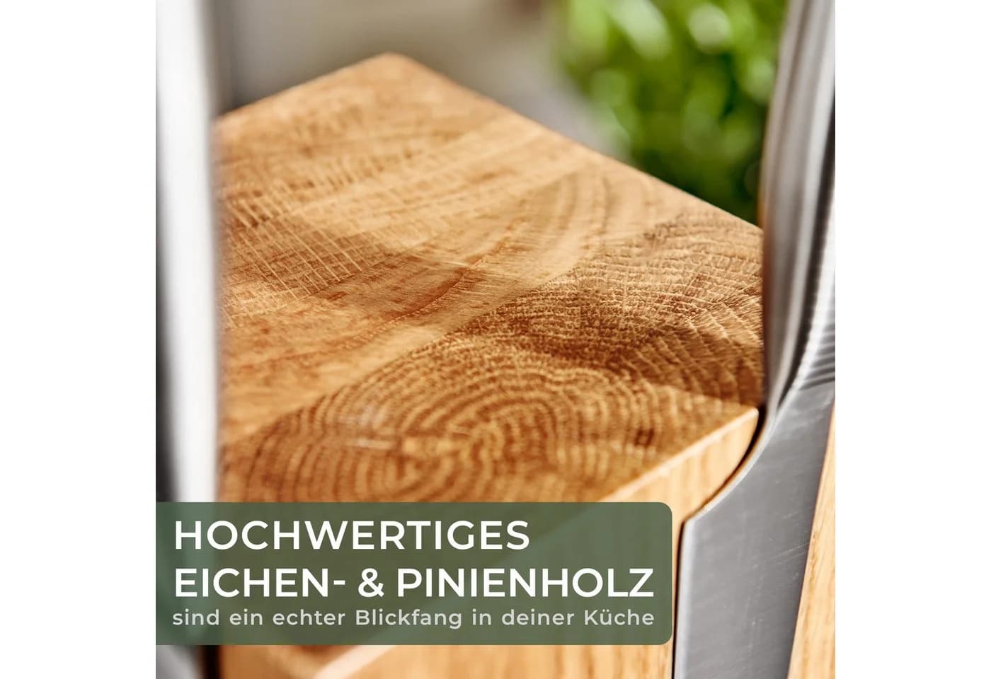 Waldwerk Magnet-Messerblock drehbar aus massivem Eichenholz - Bild 4