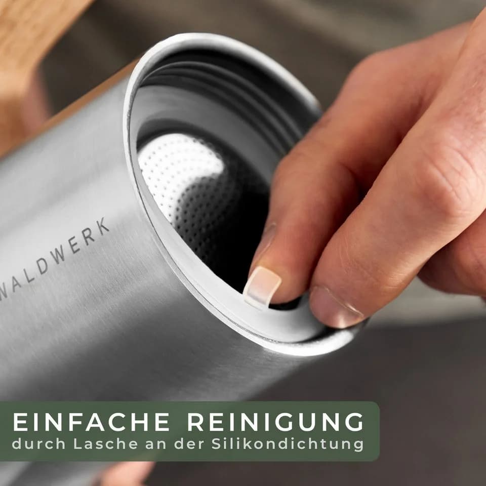 Waldwerk Espressokocher Edelstahl mit Eichenholzgriff für alle Herdarten - Bild 5