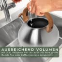 Waldwerk Wasserkessel 2,3L Edelstahl mit Pfeifton für Induktion & Gasherd Bild 3