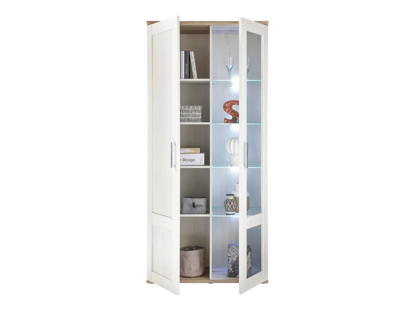 moebel-dich-auf Wohnwand ELEGANCE Landhausstil Lärche mit LED - Bild 4