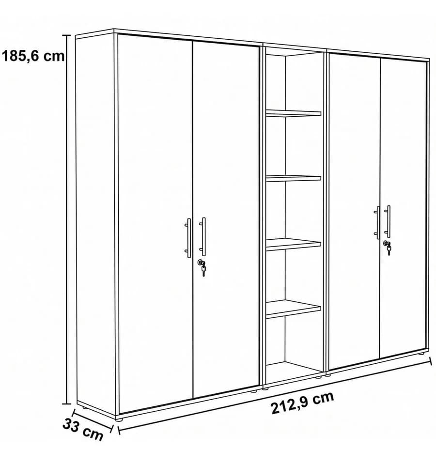 moebel-dich-auf Aktenschrank TABOR 10 Set Grau/Weiss Abschließbar - Bild 5
