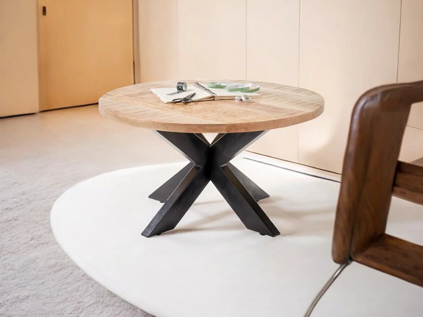 moebel-dich-auf Couchtisch ACE Mango Massivholz Modern Rund - Bild 5