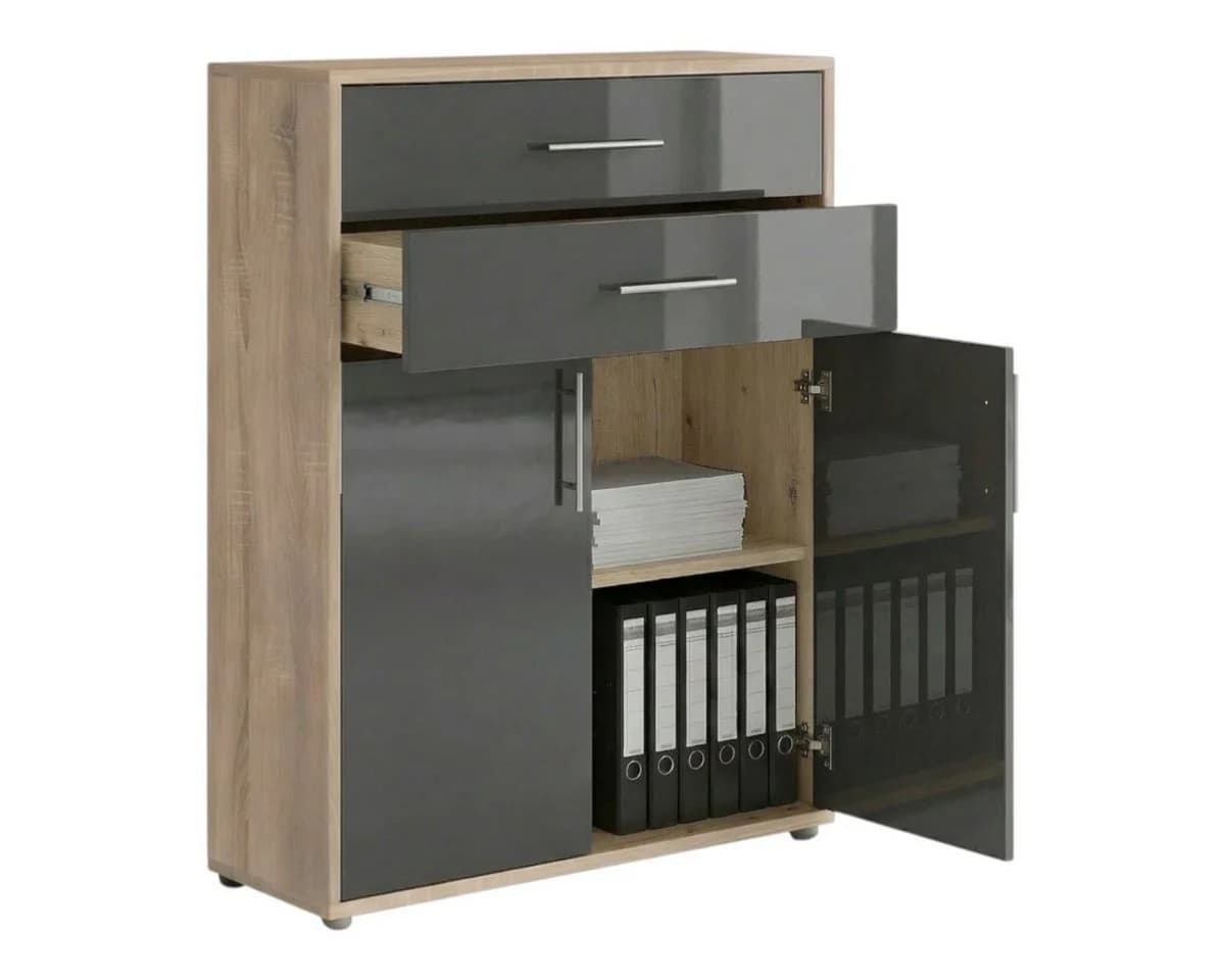 moebel-dich-auf Aktenschrank TABOR 13 Braun/Grau mit Schubladen - Bild 3