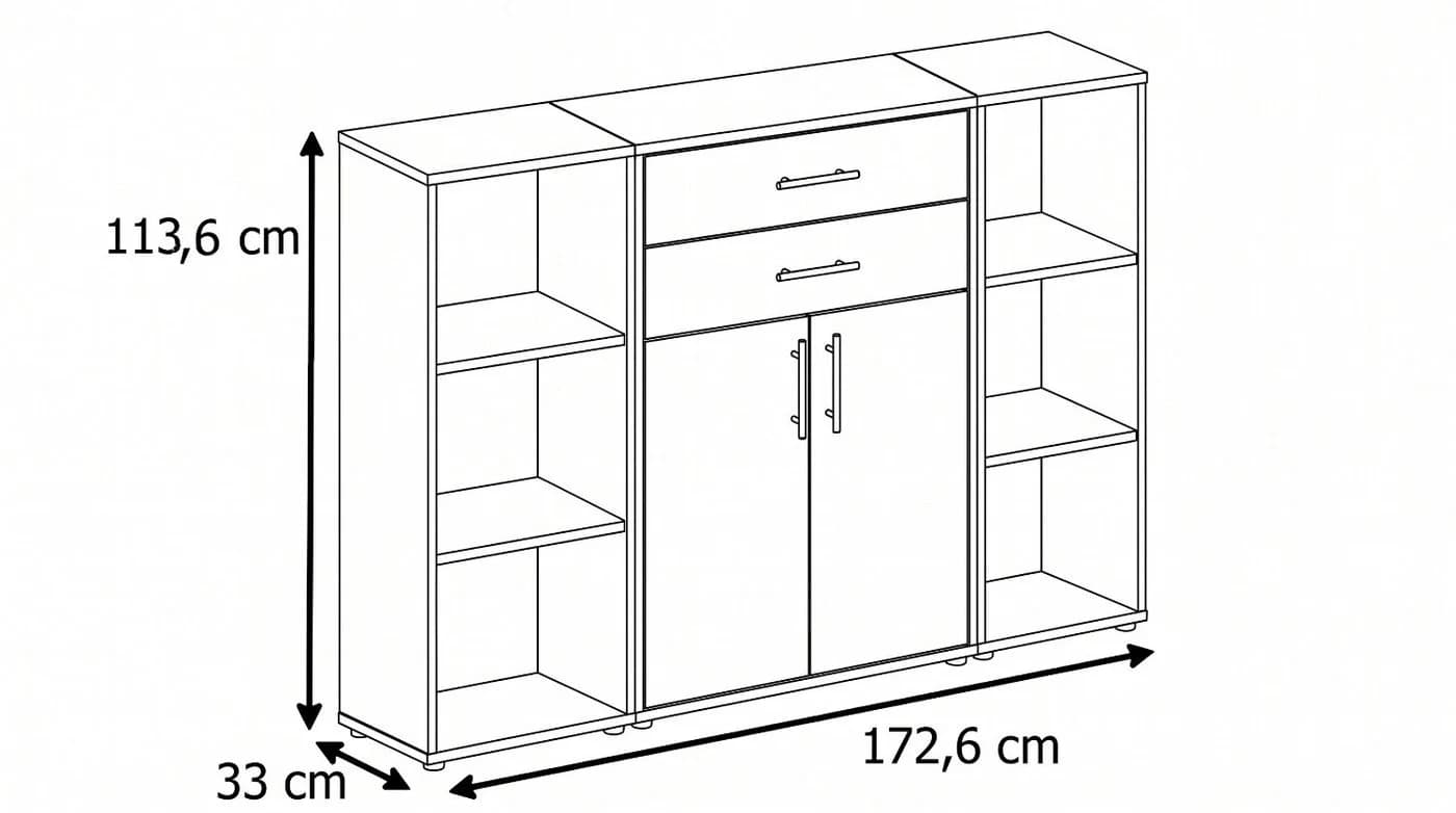 moebel-dich-auf Aktenschrank TABOR 13 Braun/Grau mit Schubladen - Bild 5