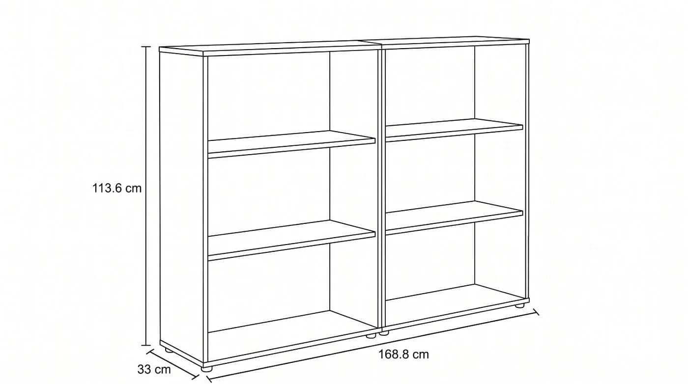 moebel-dich-auf Aktenregal TABOR 1 niedrig 2er-Set 6 Fächer Sonoma Eiche - Bild 4
