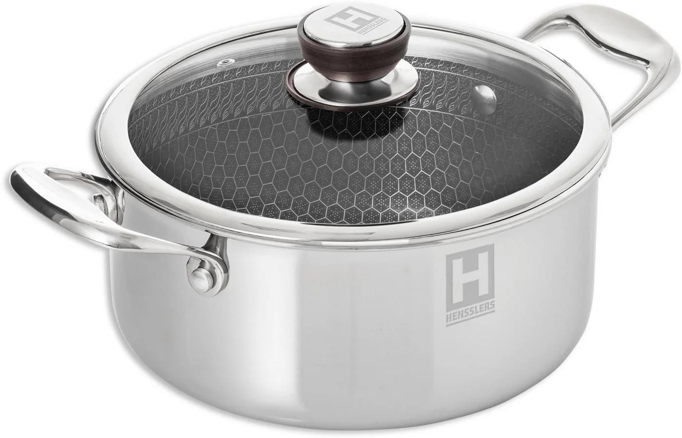 Kochtopf HENSSLERS silber 5,0L - 3-Schicht Edelstahl mit Wabenstruktur - Bild 2