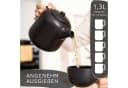 Steinzeit Teekanne 1,3L Schwarz mit Edelstahl-Siebeinsatz Bild 4