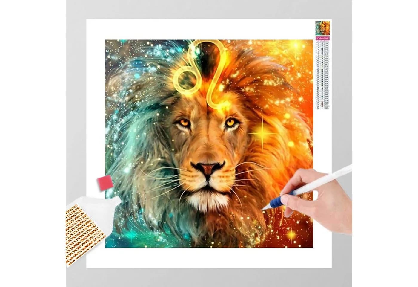 GOLDEN Kreativset Diamond Painting Zubehör Weihnachten Löwe Bunt - Bild 2