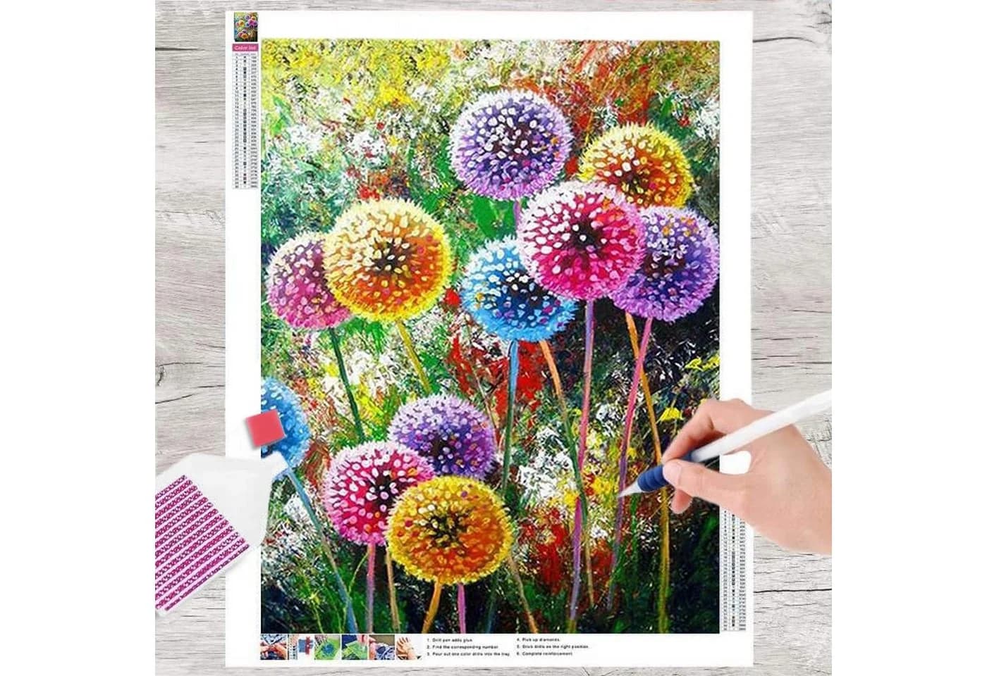 GOLDEN Kreativset Diamond Painting Zubehör Weihnachten Puschblumen Bunt - Bild 2