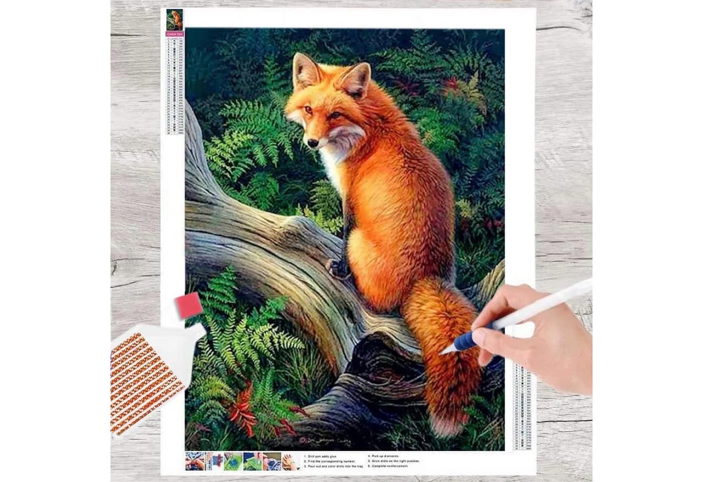 GOLDEN Kreativset Diamond Painting Zubehör Bilder Weihnachten Fuchs 30x40cm - Bild 2