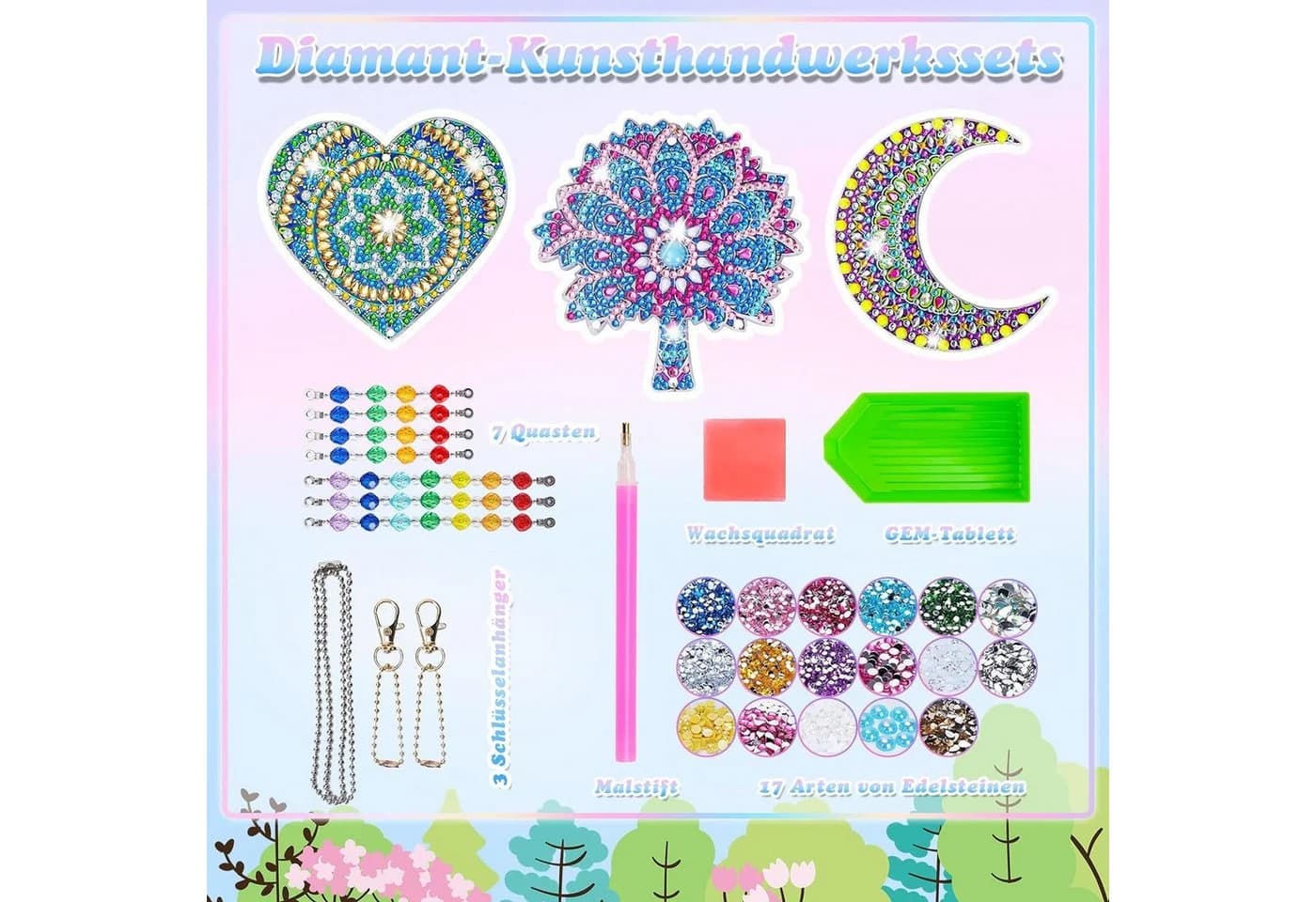 GOLDEN Kreativset Diamant Painting Bastelset Kinder Bunt - Bild 4